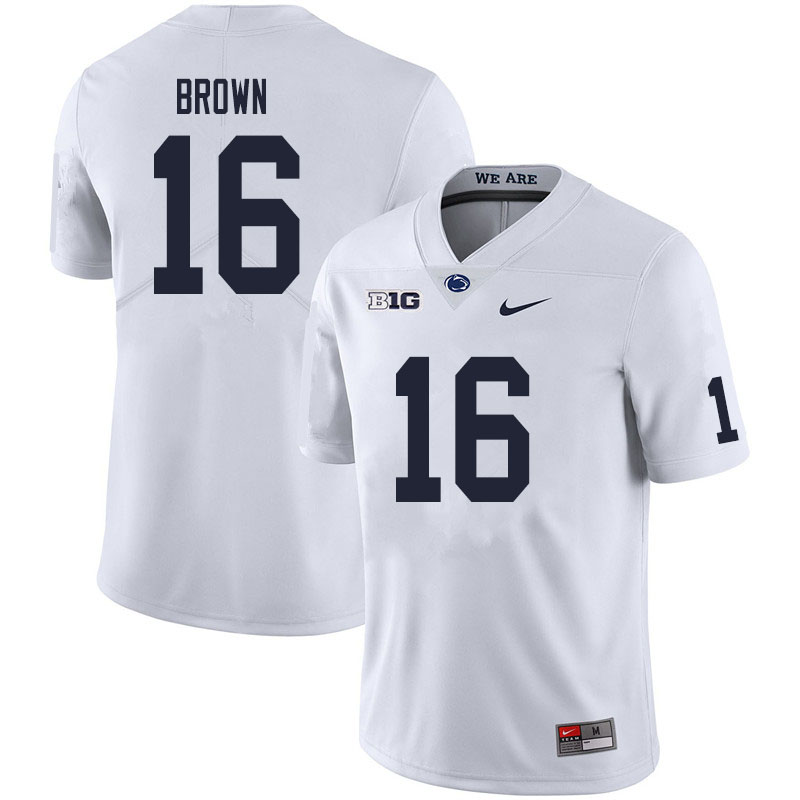 NCAA Nike Men's Penn State Nittany Lions Ji'Ayir Brown #16 College Football Authentic White Stitched Jersey GZW4398RB